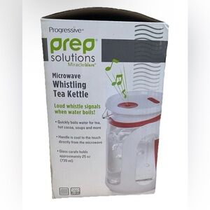 Prep Solutions Progressive Microwave Whistling Tea Kettle 25 oz BPA Free New